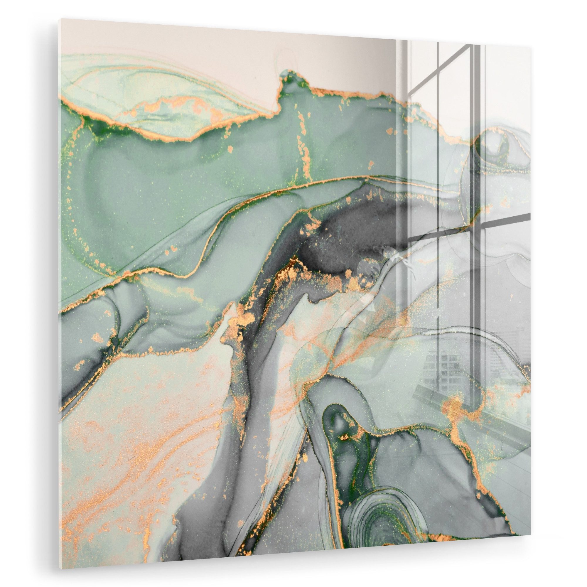 MuchoWow Acrylglasbild Gold - Marmor - günstig online kaufen