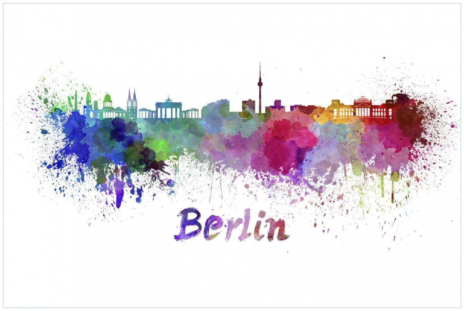 Wallario Poster, Städte als Aquarell - günstig online kaufen