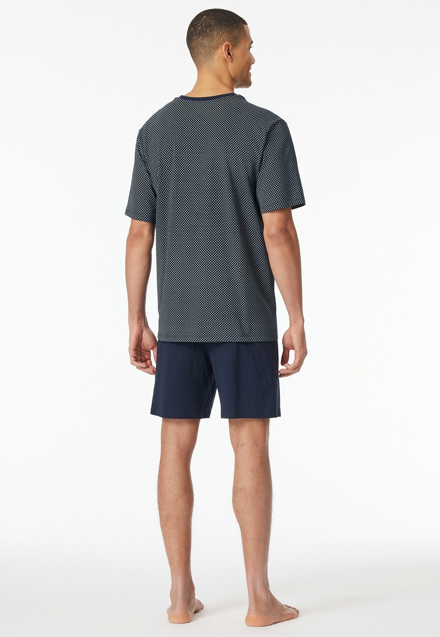 Schiesser Shorty Comfort Essentials (2 tlg) mit gemustertem Oberteil