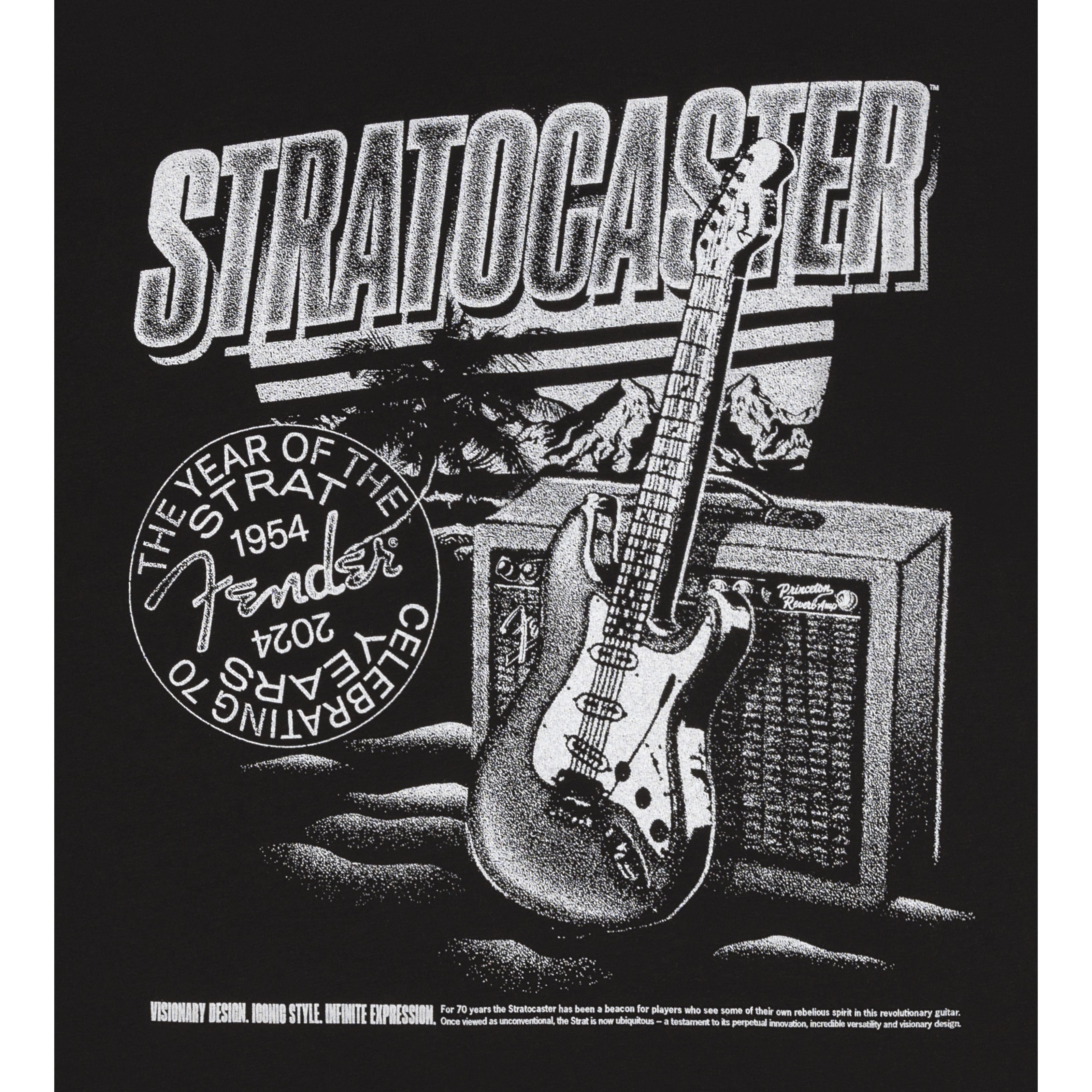 Fender T-Shirt (Textilien, T-Shirts) Stratocaster 70th Anniversary T-Shirt black L - T-Shirt