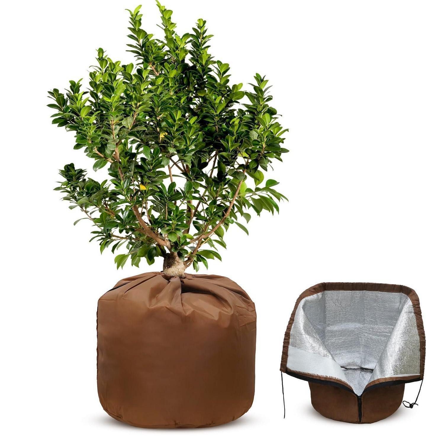 LuxusKollektion Gartenmöbel-Schutzhülle Topfschutz Pflanzen Winter 50x45 cm (1-St)