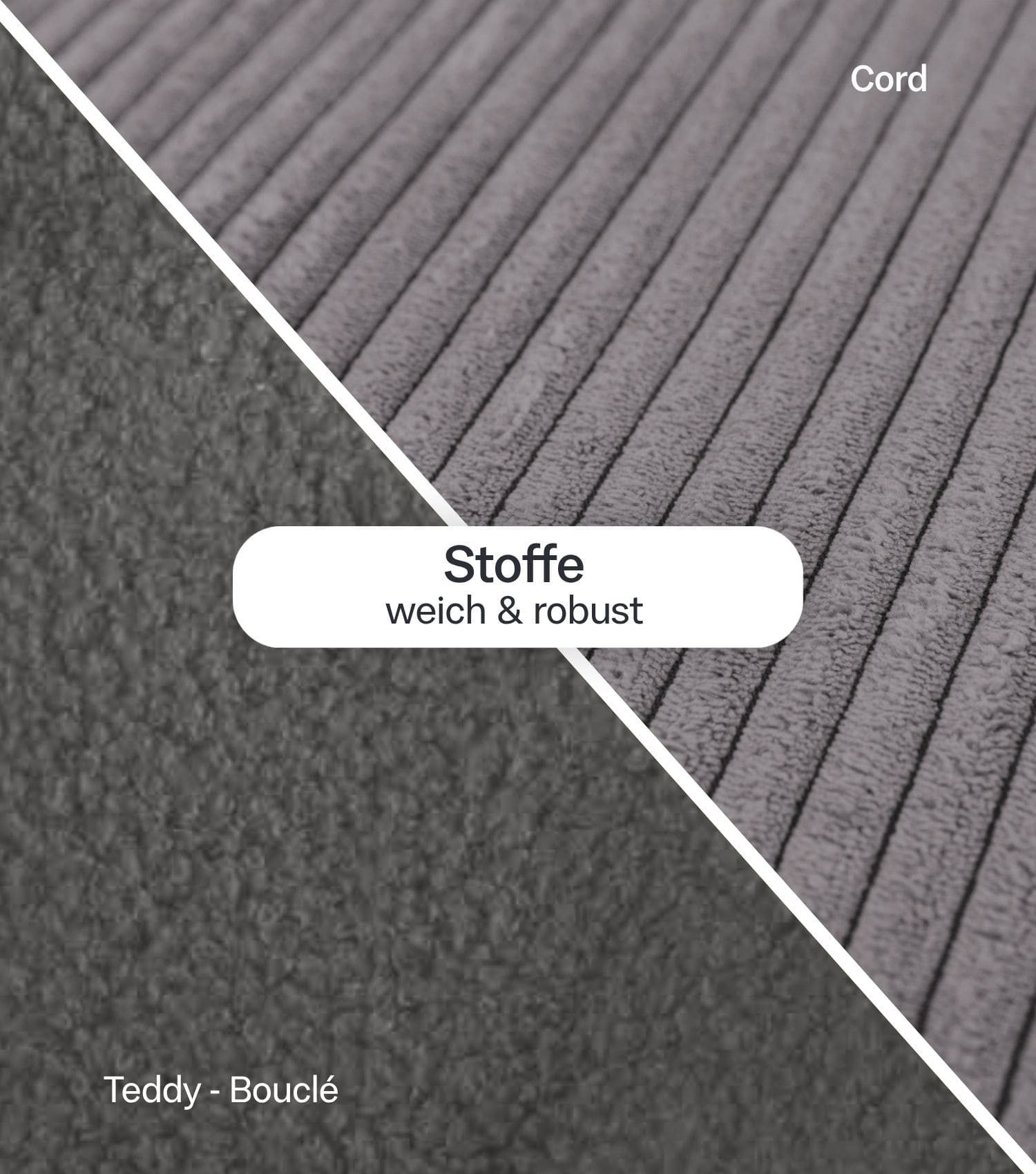 mokebo Pouf Mochi (rund und aus Cordstoff), Made in Germany, Sitzhocker, Bodenkissen, Fußhocker in Anthrazit – Bild 5 von 5