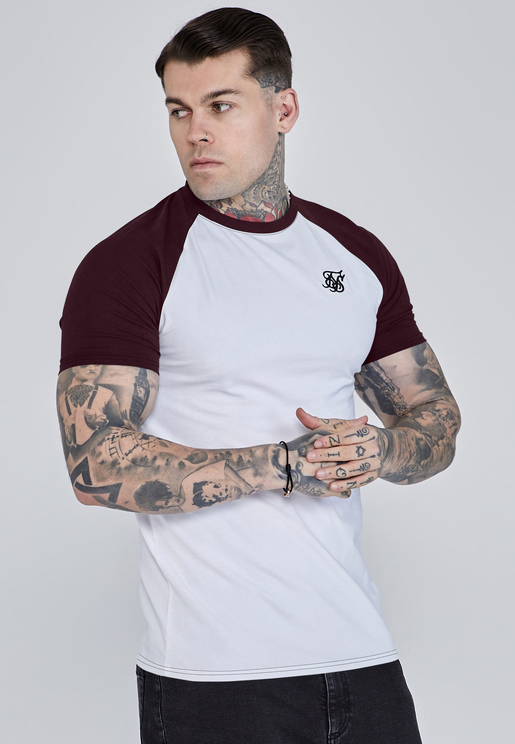 Siksilk T-Shirt SikSilk Herren-Raglan-T-Shirt günstig online kaufen