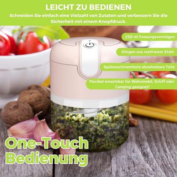 Best Direct® Akku-Zerkleinerer Grinder Gemüseschneider, 30,00 W, Mini Zwiebelschneider, Elektrischer Multizerkleinerer, Akku, USB