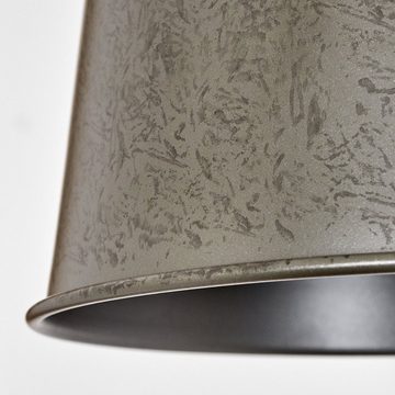 hofstein Stehlampe moderne Stehlampe aus Metall/Holz in Schwarz/Natur/Nickel-Antik, ohne Leuchtmittel, verstellbarer Schirm, Fußschalter, Ablageflächen, Höhe 164cm, 1x E27