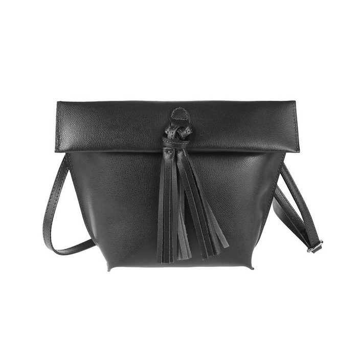 ITALYSHOP24 Schultertasche Made in Italy Damen Leder Tasche CrossOver als Handtasche Umhängetasche Shopper tragbar