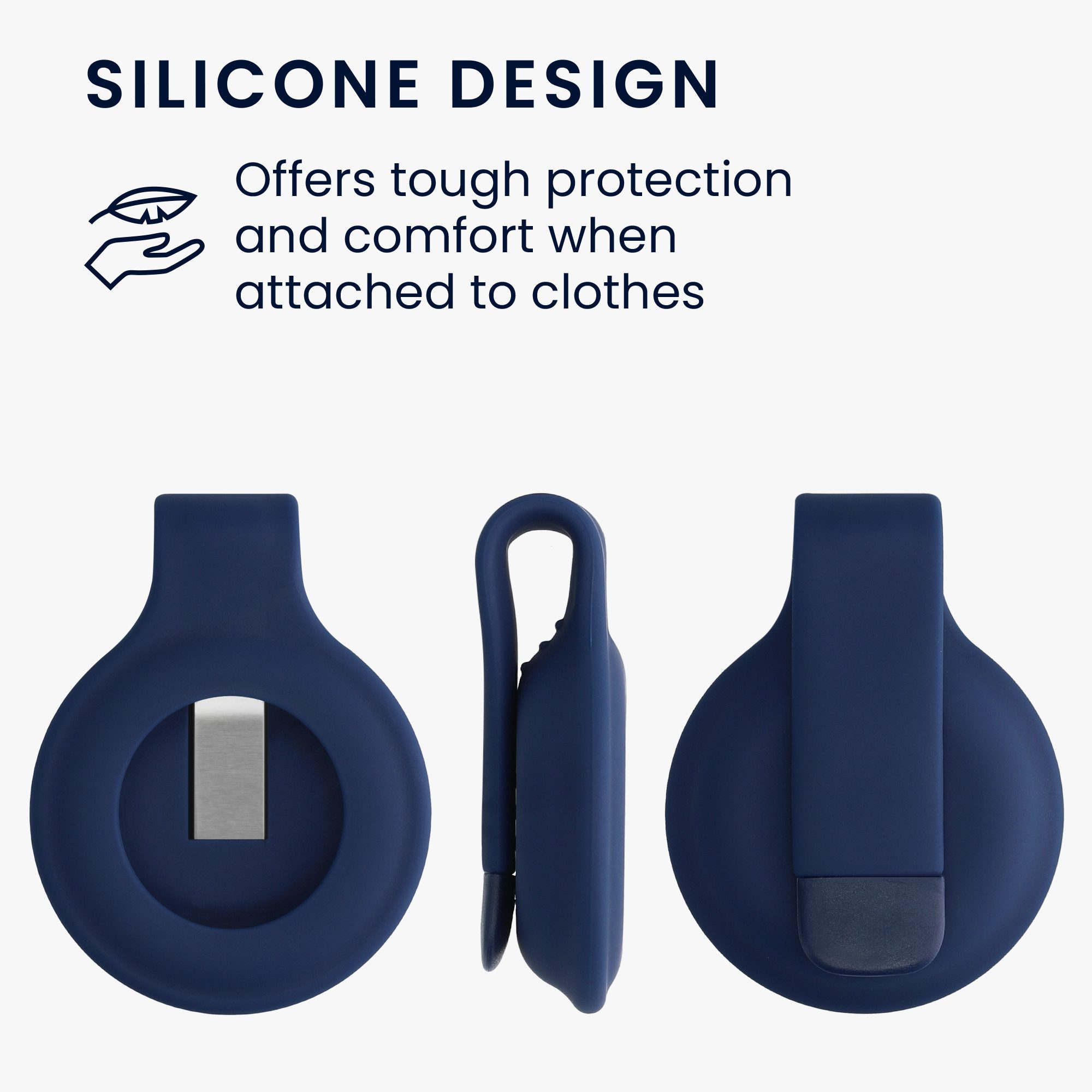kwmobile Clip Halter für Apple AirTag - Case für Air Tag Silikon Smartwatch, 1-tlg., Hülle Tracker Schutzhülle - Klemm Halter Holder