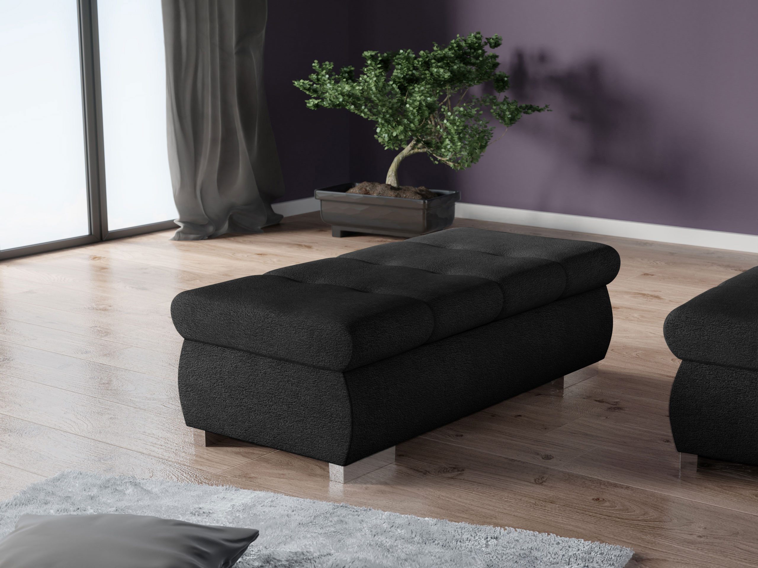 MIRJAN24 Polsterhocker Orkan Groß, Holzkonstruktion, 120x60x39 günstig online kaufen