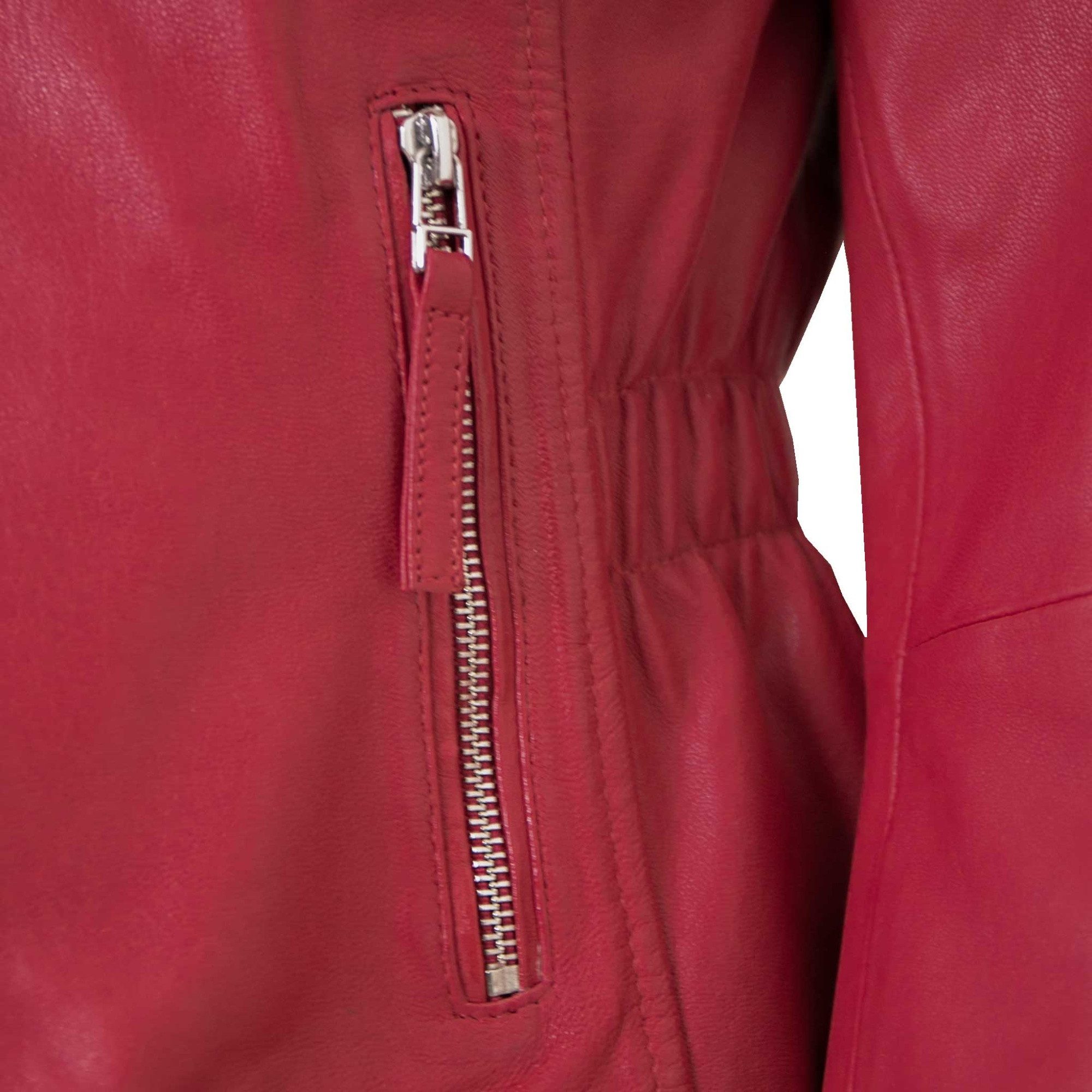 Jilani Lederjacke Jaqueline Jilani - Damen Lederjacke Bikerjacke Lammnappa mangolie