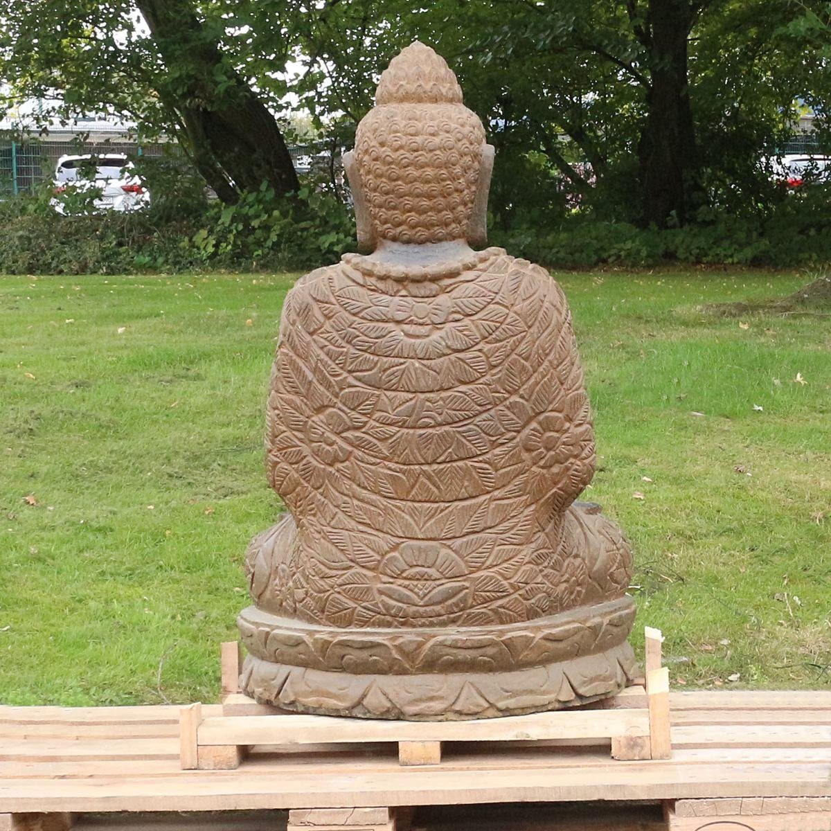 Oriental cm im Buddha Figur traditionelle Ursprungsland Handarbeit in Galerie Dekofigur 100 St), Greenstone (1 Herstellung Meditation Antik