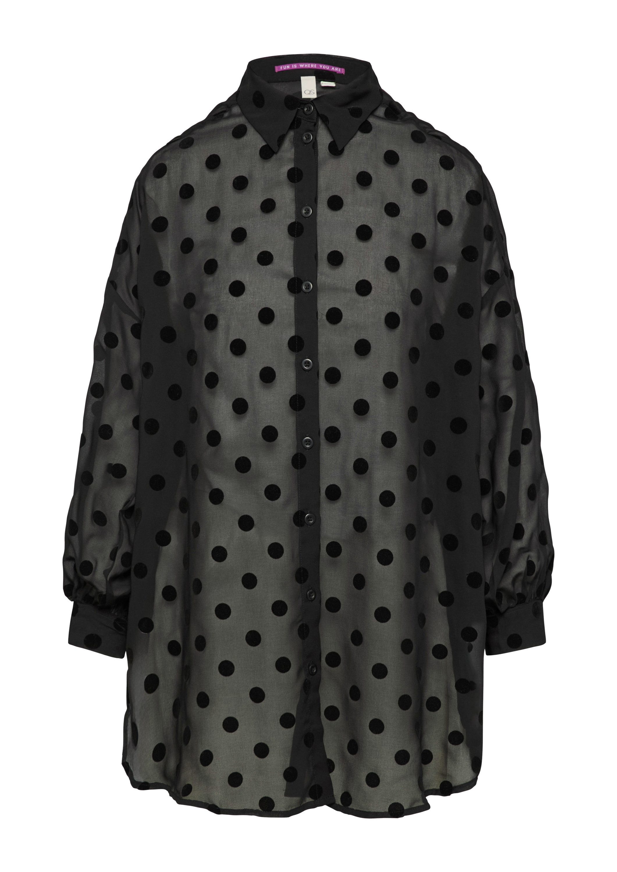 QS Langarmbluse Bluse Transparente Longbluse mit seitlichen Schlitzen günstig online kaufen