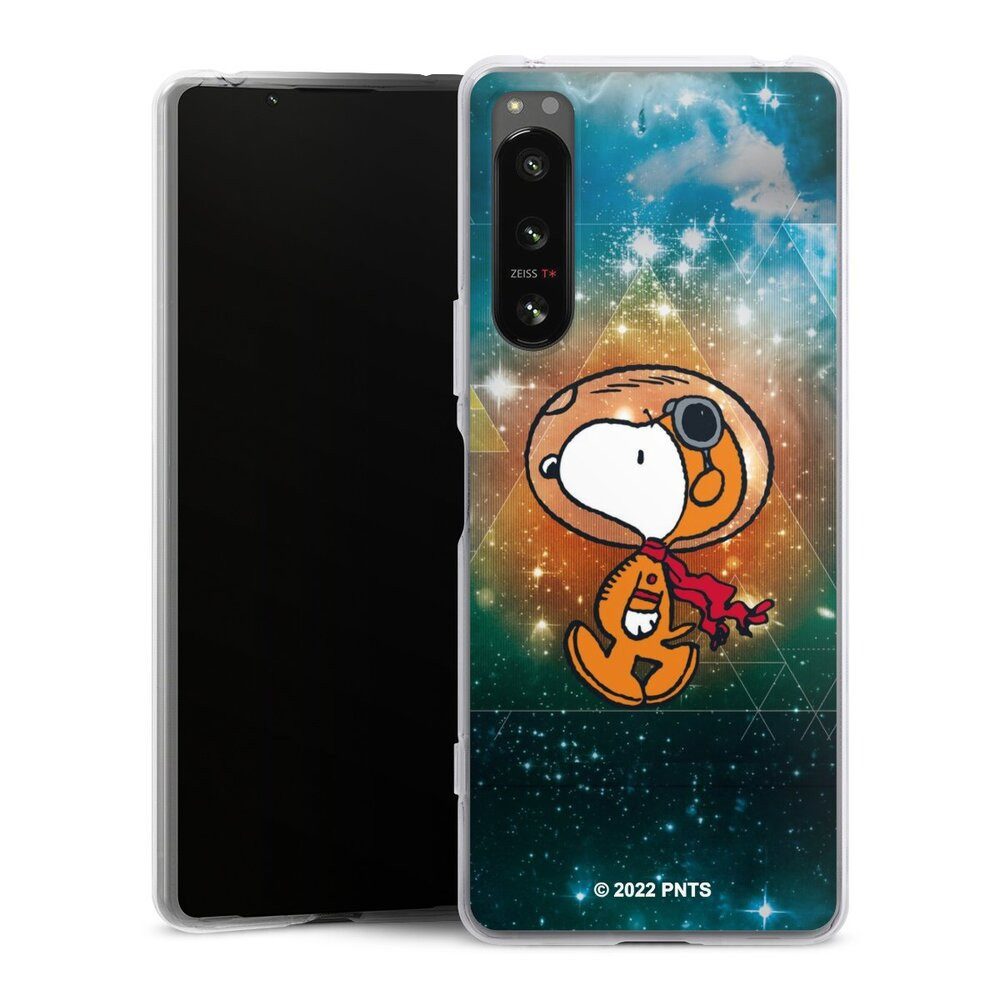 DeinDesign Handyhülle Snoopy Astronaut Offizielles Lizenzprodukt, Sony Xperia 5 IV Silikon Hülle Bumper Case Handy Schutzhülle