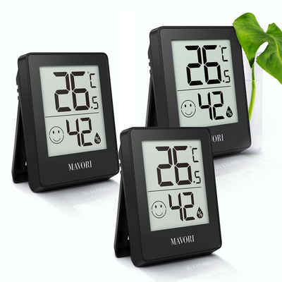 MAVORI Hygrometer und Thermometer digital mit sehr präzisen Messwerten, (3-St), Thermometer mit Luftfeuchtigkeit