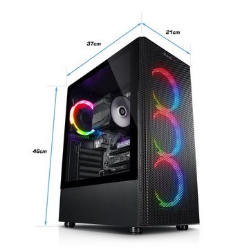 Kiebel Viper IV Gaming-PC-Komplettsystem (27", AMD Ryzen 5 AMD Ryzen 5 4600G, Radeon Vega, 16 GB RAM, 1000 GB SSD, ARGB-Beleuchtung, WLAN)