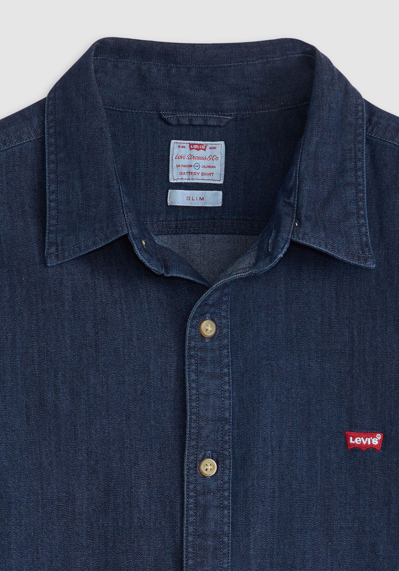 Levi's® Jeanshemd LS BATTERY HM SHIRT SLIM aus pflegeleichtem Baumwollmix