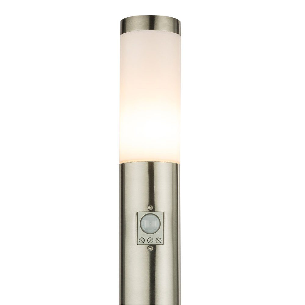 Bewegungsensor Lampe etc-shop Leuchtmittel LED Edelstahl Warmweiß, im Steckdosen Außen inklusive, Farbwechsel, Außen-Stehlampe, Fernbedienung Set