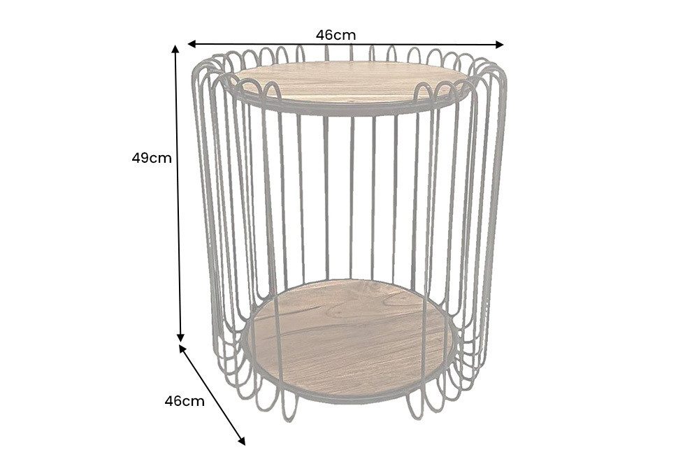 riess-ambiente Beistelltisch TRUE ELEMENTS 50cm natur/schwarz - Akazie, Massivholz, Eisen, handmade (Einzelartikel, 1-St), Industrial Couchtisch - ideal für Ess-, Wohn- & Schlafzimmer oder Loft