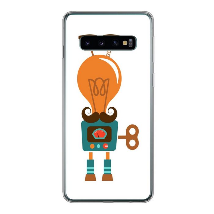 MuchoWow Handyhülle Roboter - Brille - Schnauzbart - Kinder - Jungen Phone Case Handyhülle Samsung Galaxy S10 Silikon Schutzhülle