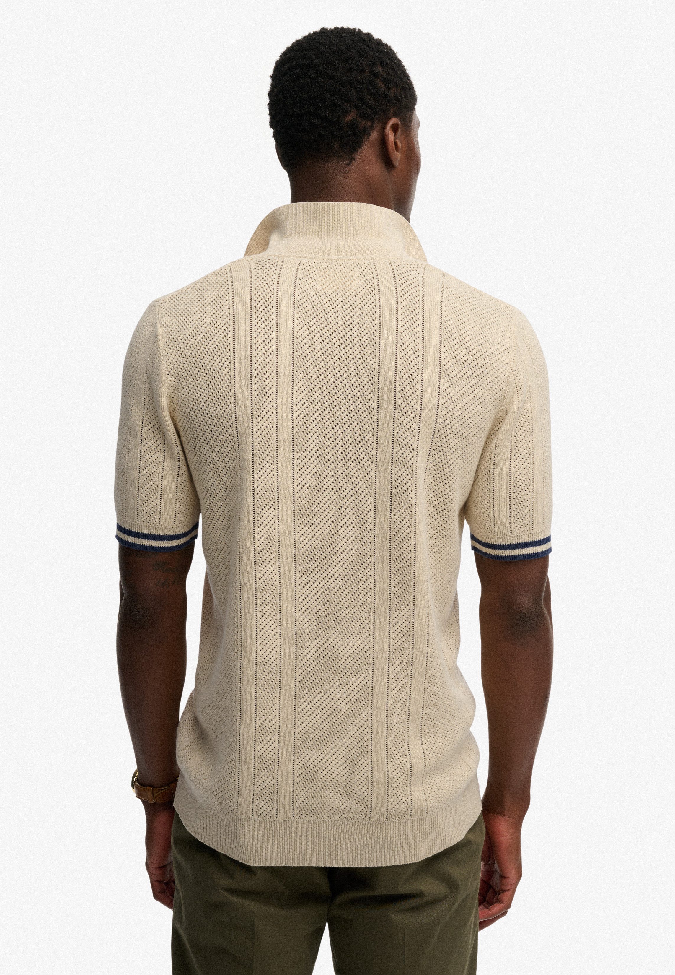 Superdry Poloshirt KNITTED TEXTURE S/S POLO Baumwolle, relaxed fit