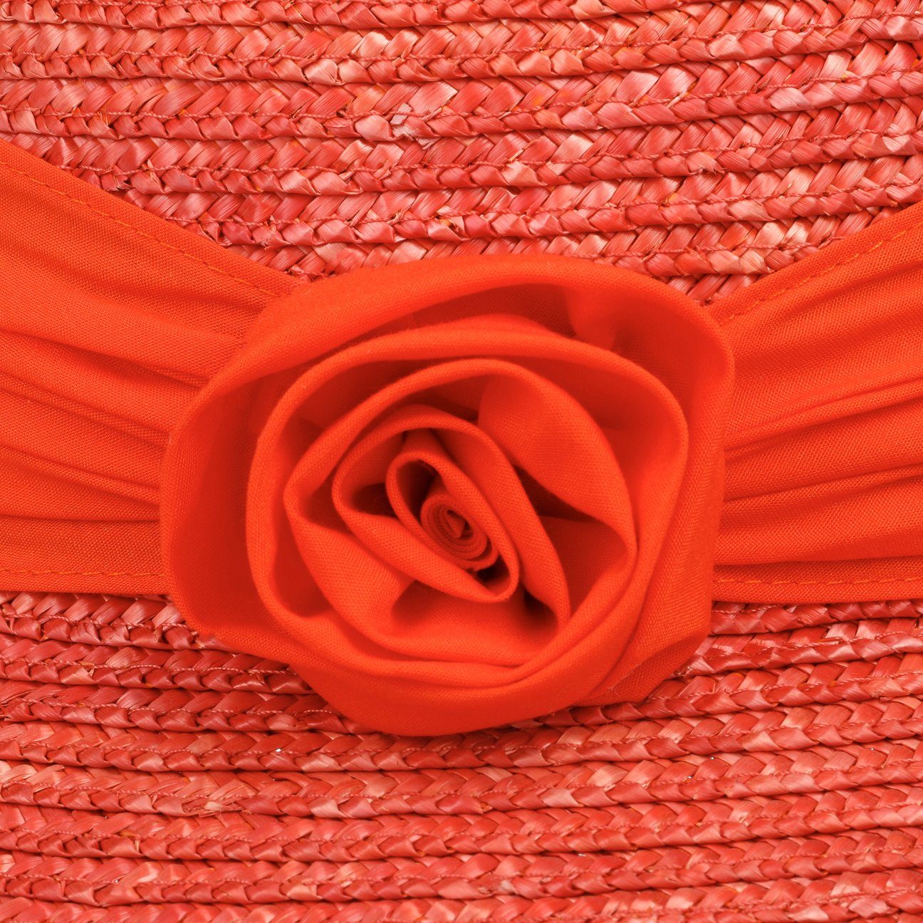 orange Ripsband (1-St) Seeberger mit Sonnenhut Strohglocke