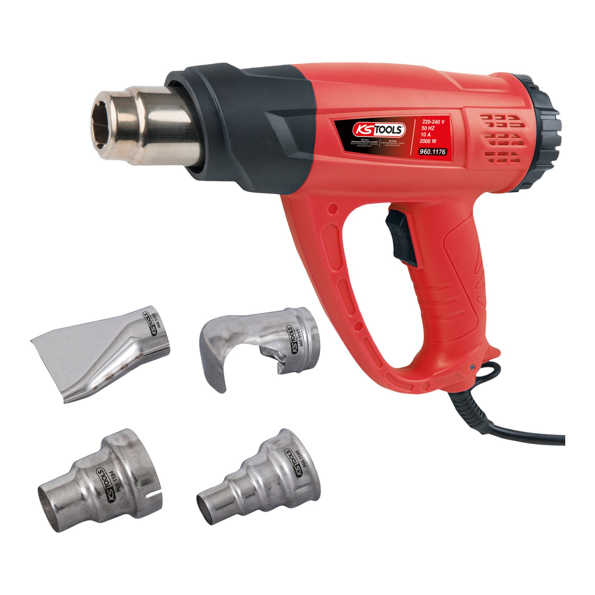 KS Tools Heißluftgebläse KS Tools Heißluftgebläsepistolen-Satz, Digital, 5-teilig