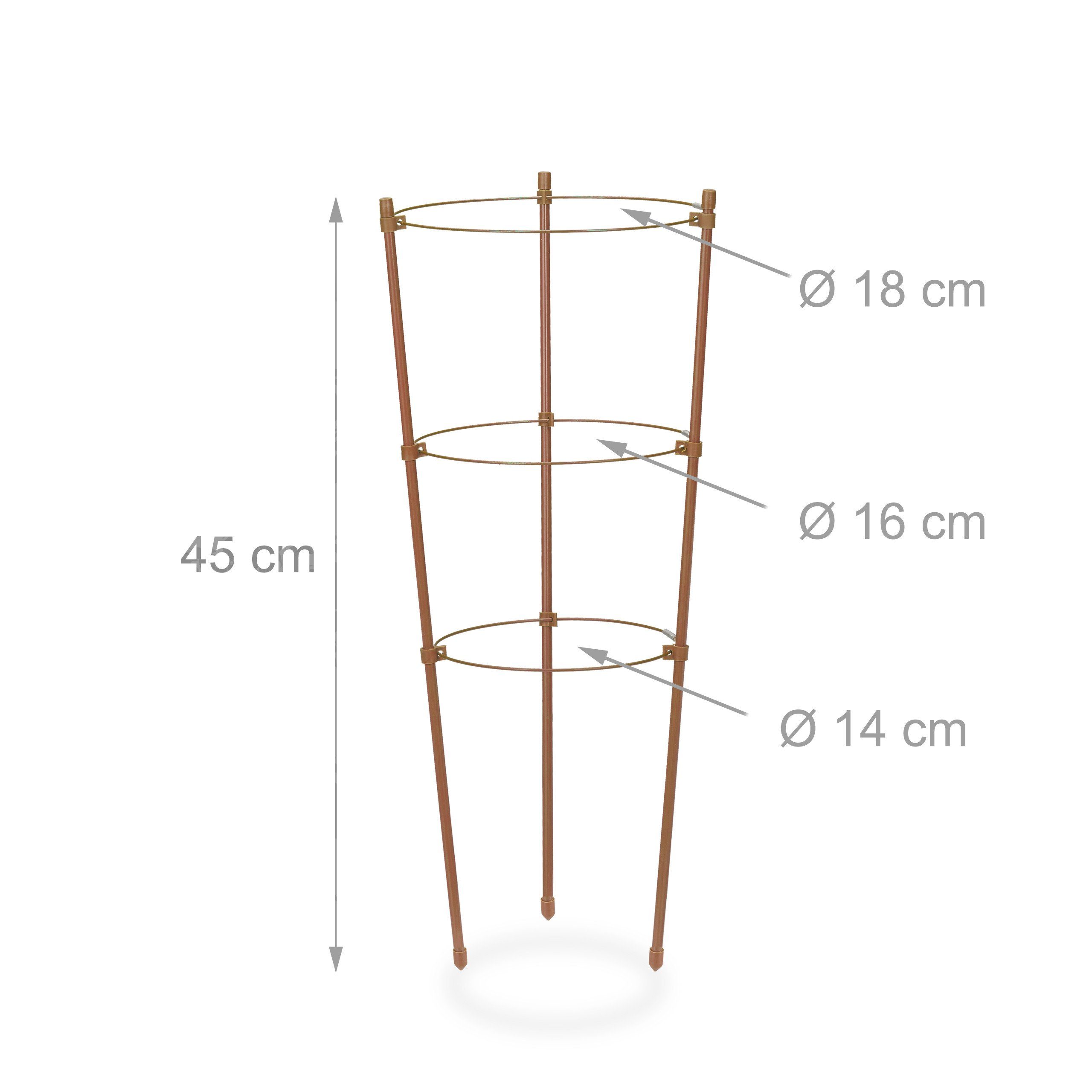 relaxdays Rankhilfe 45 cm 4er Set braun, 4 St. – Bild 4 von 5