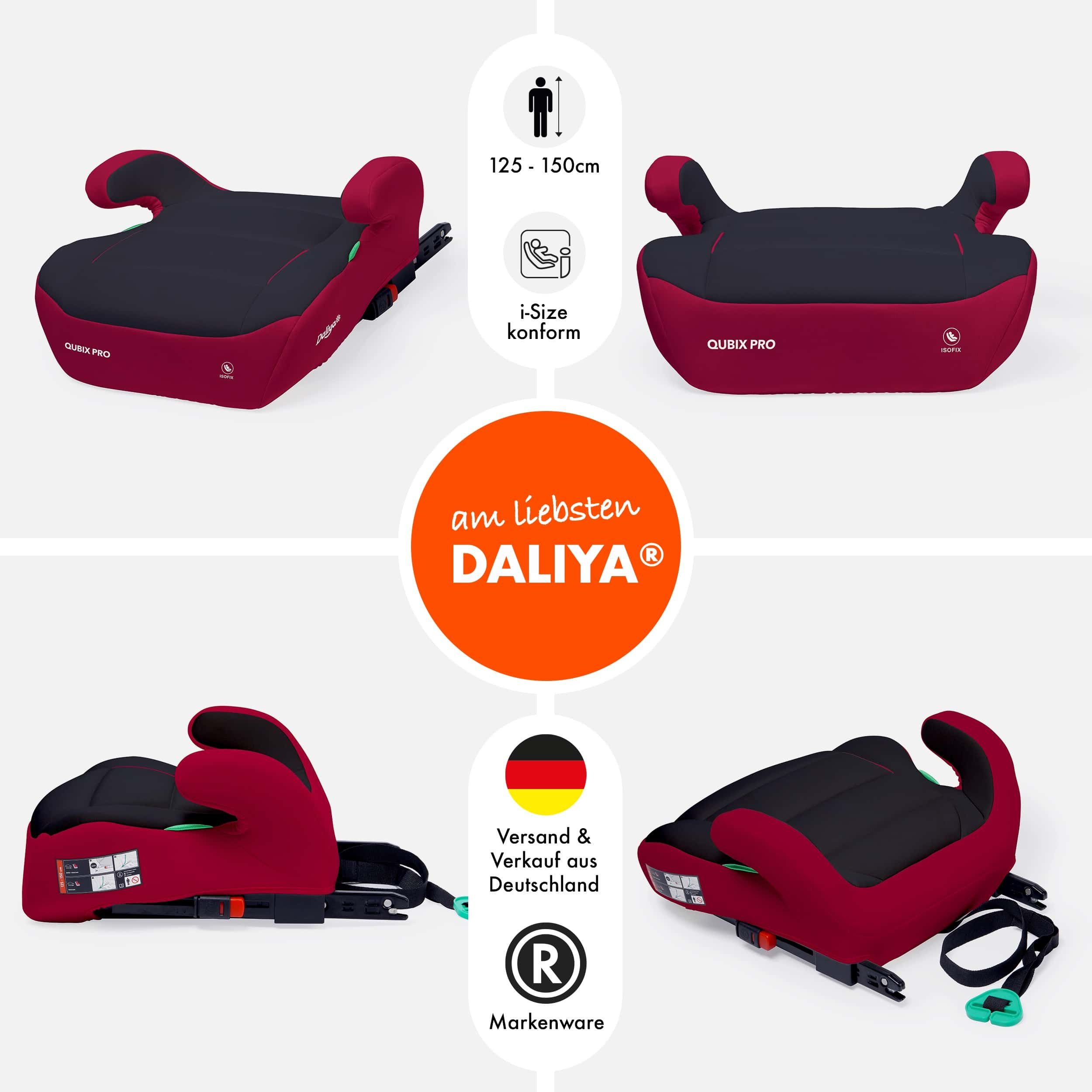 Daliya® Kindersitzerhöhung QUBIX PRO ISOFIX Kindersitz, ab: ab 6 Jahre oder 125cm Körpergröße, bis: bis 12 Jahre oder 150cm Körpergröße, ab: 125 cm, bis: 150 cm – Bild 2 von 5