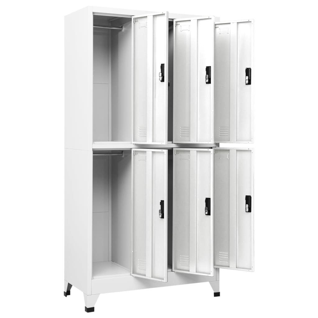 vidaXL 90x45x180 (1-St) Stahl Fächerschrank cm Weiß Schließfachschrank