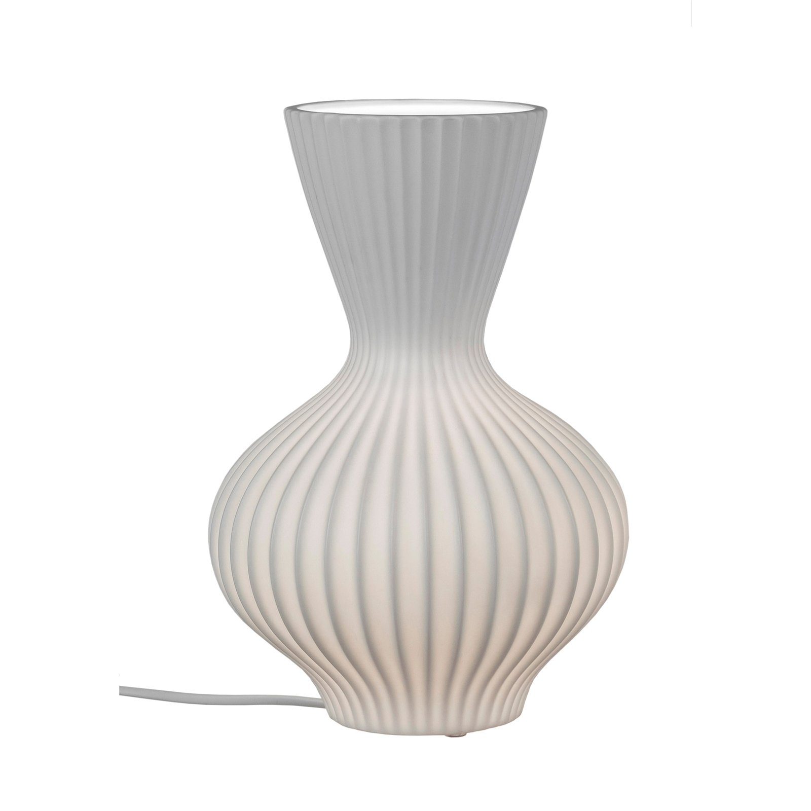 formano Tischleuchte Tischlampe Keramik weiß mit Rillen 20 x 30 cm, Ein-/Au günstig online kaufen