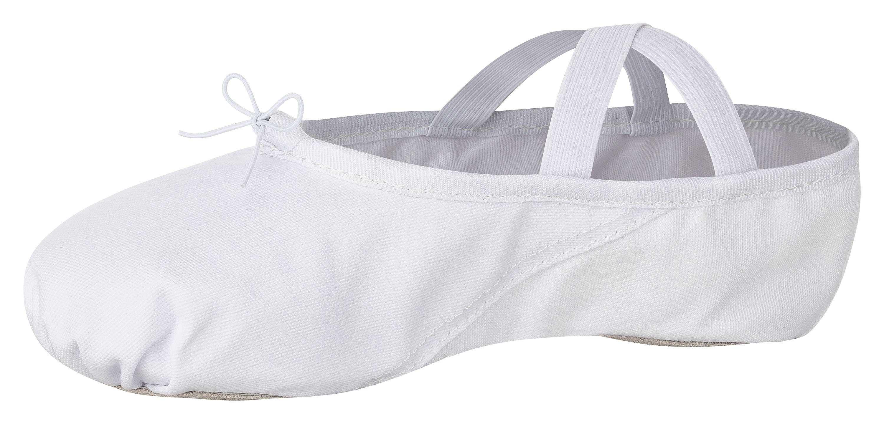 tanzmuster Ballettschuhe Charlie mit geteilter Ledersohle Tanzschuh Ballettschläppchen für Mädchen – Bild 4 von 5