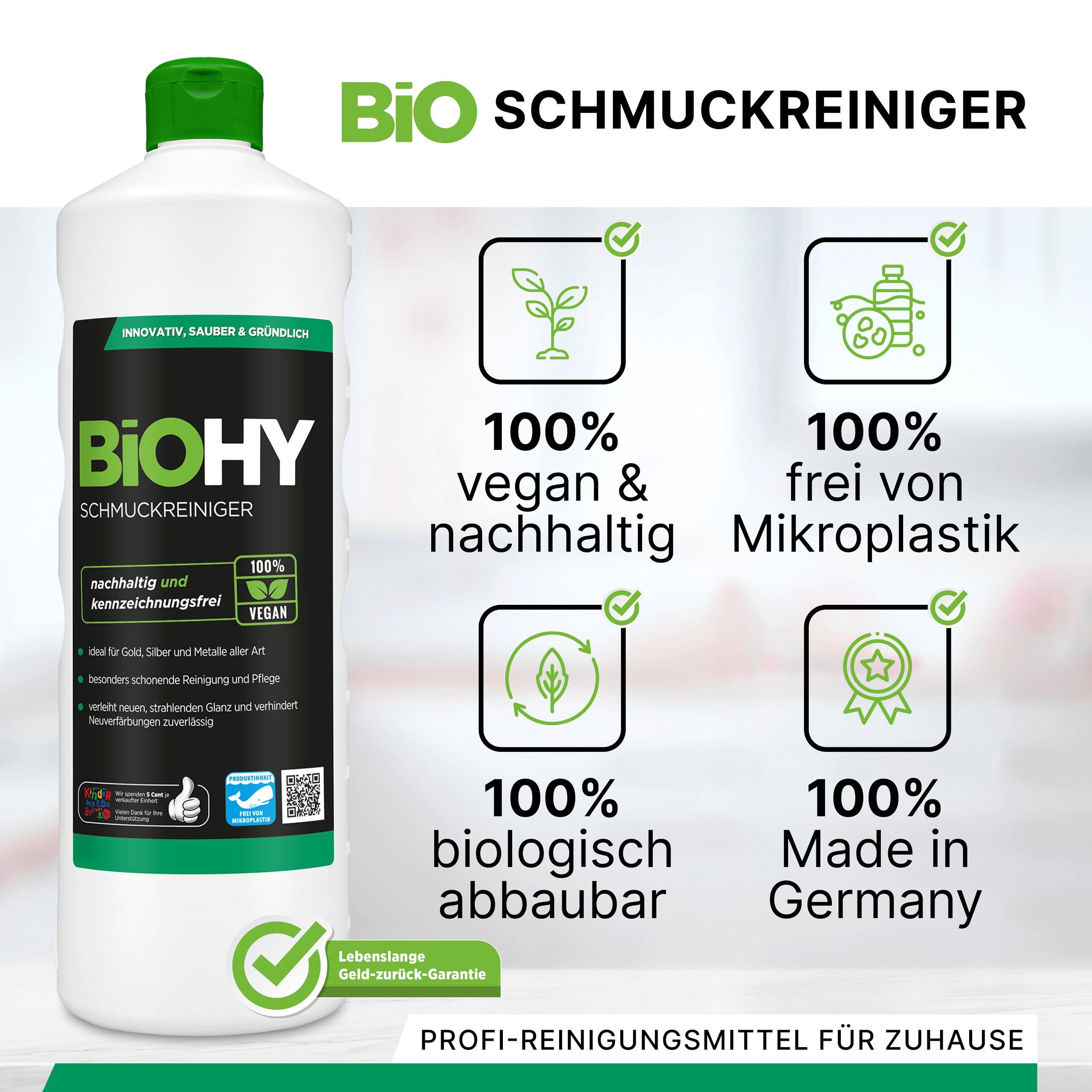 BiOHY Schmuckreiniger 1 x 1 Liter Flasche Schmuckreiniger (1-St)