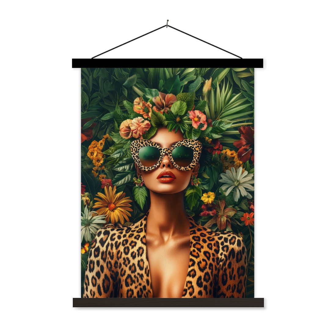 MuchoWow Poster Frau - Pantherdruck - günstig online kaufen