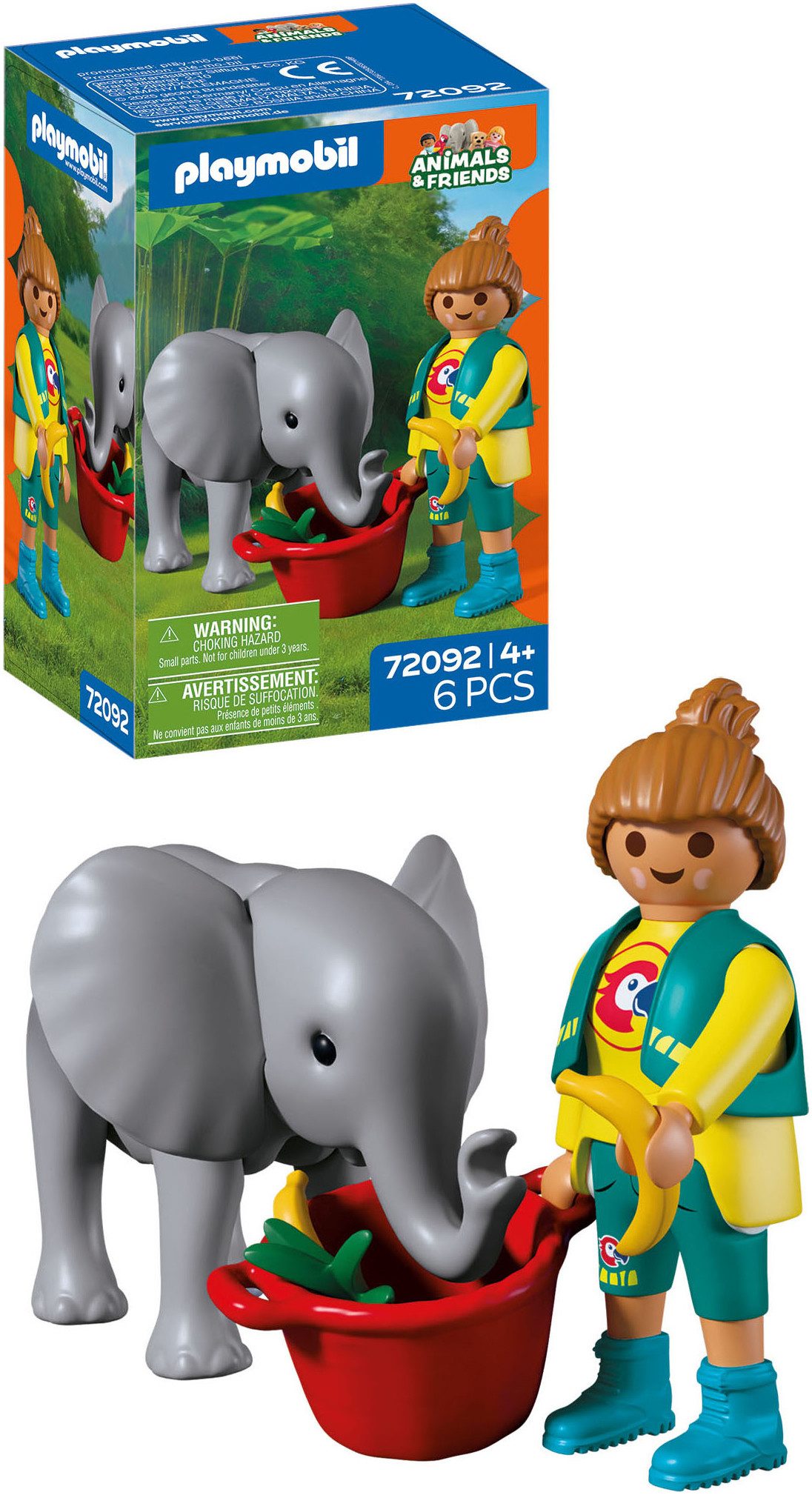 Playmobil® Zoo: Elefantenbaby und Pflegerin (72092), Animals & Friends Konstruktions-Spielset, (6 St), Made in Europe