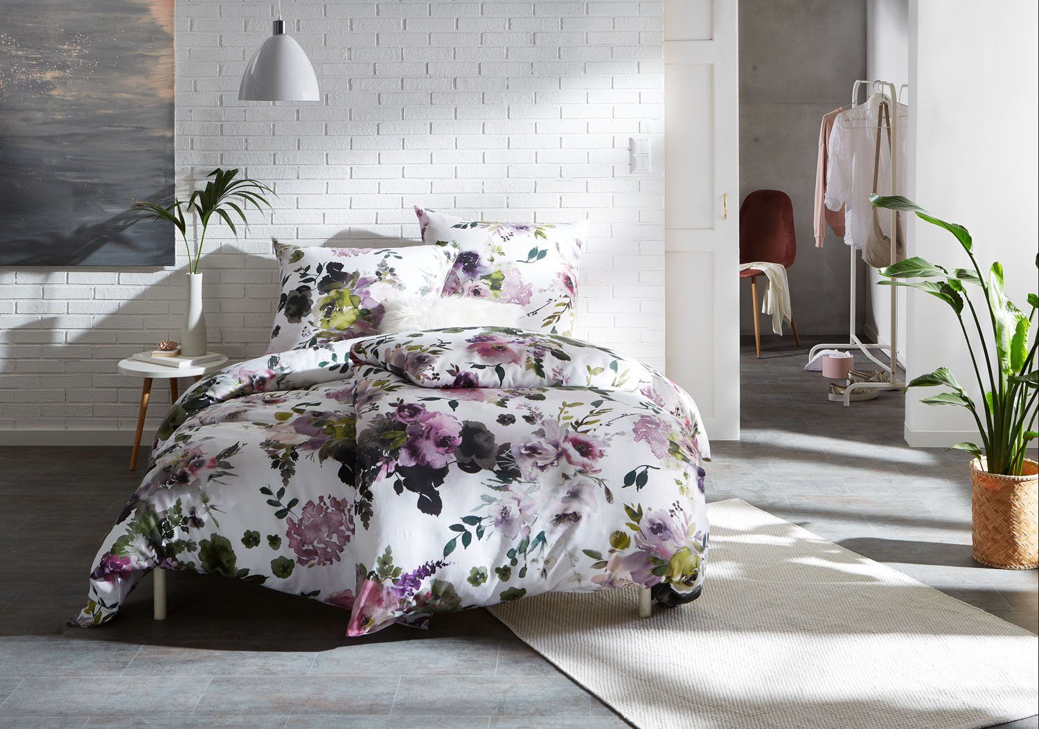 BETTWAESCHE-MIT-STIL Bettwäsche Mako Satin Bettwäsche Pfingstrose, günstig online kaufen