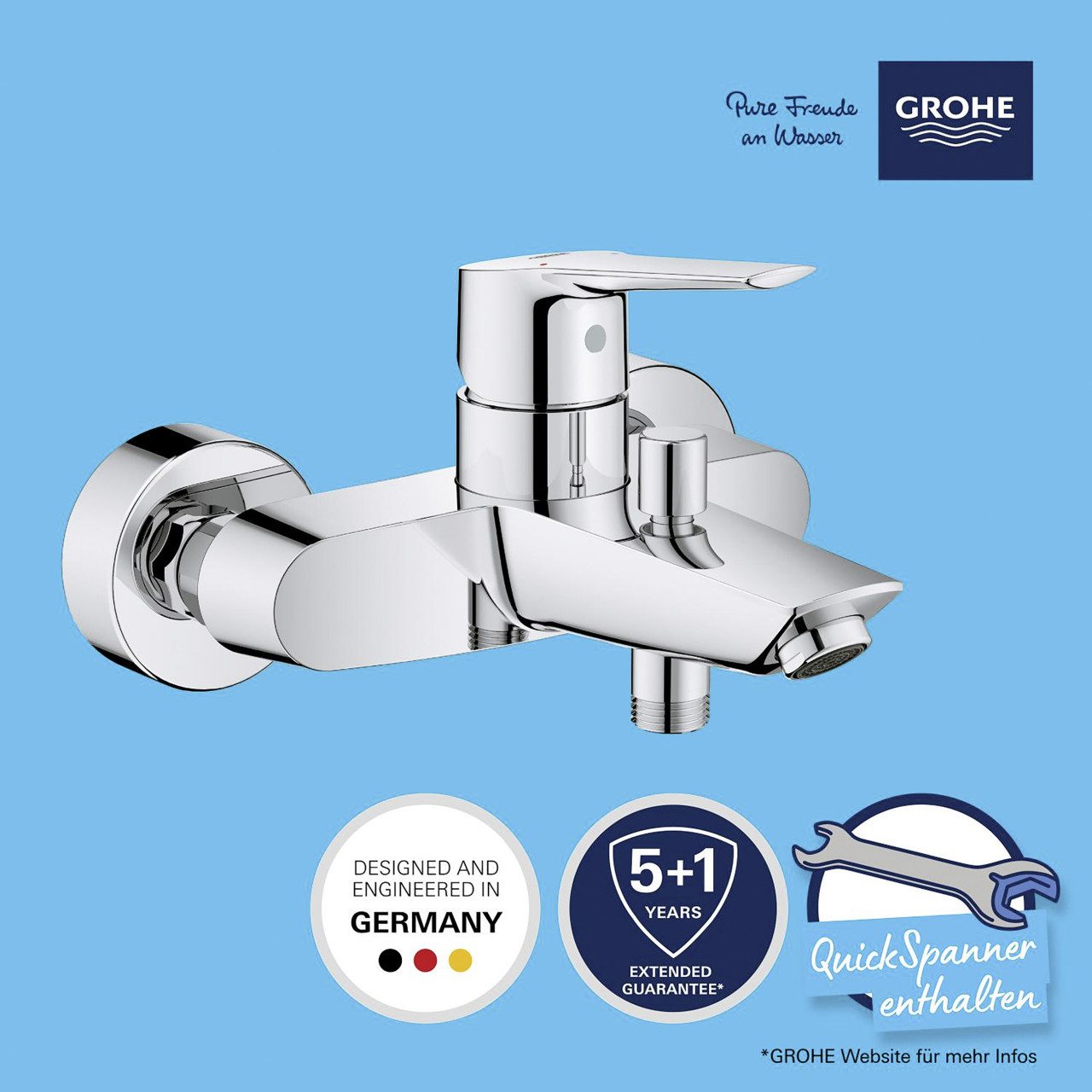 Grohe Badewanne Grohe QuickFix Start Wannenarmatur verchromt – Bild 3 von 5