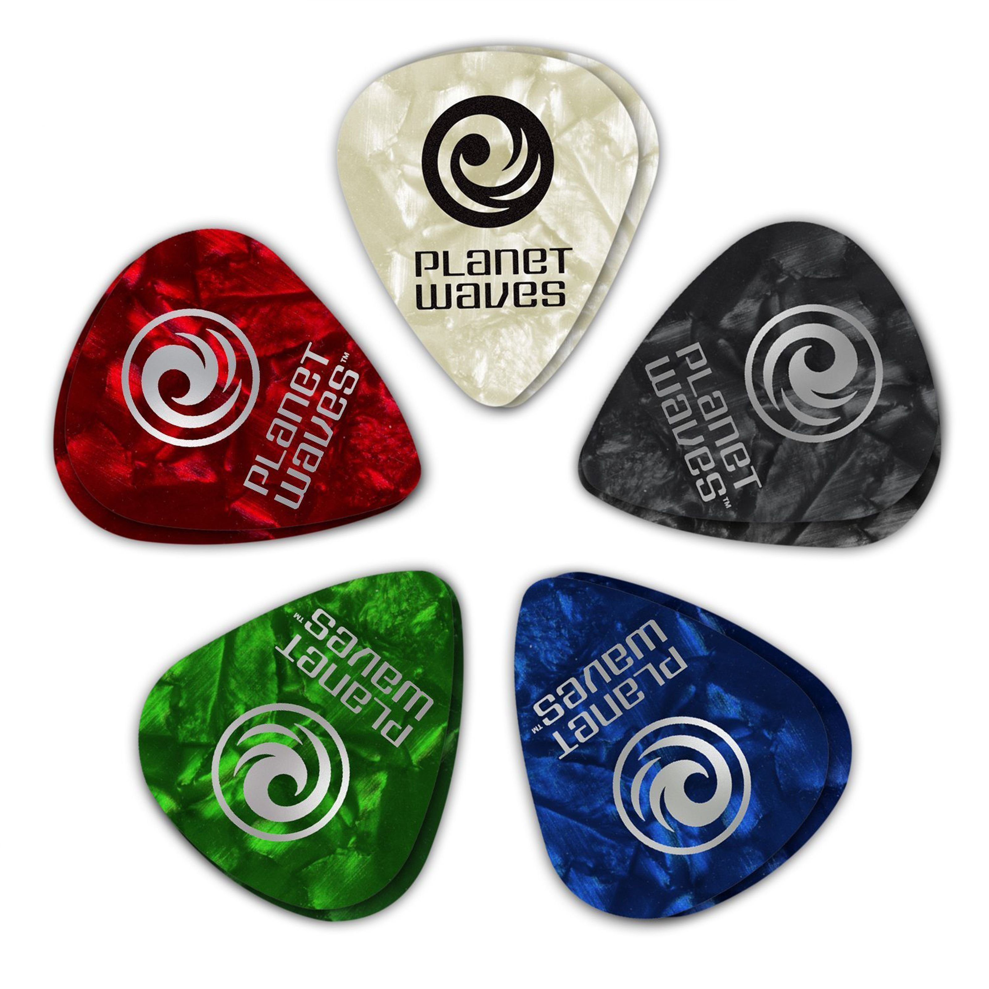 Daddario Spielzeug-Musikinstrument, 1CAP7-10 Celluloid Picks 1,25 mm 10-Pack extra heavy - Plektren Set