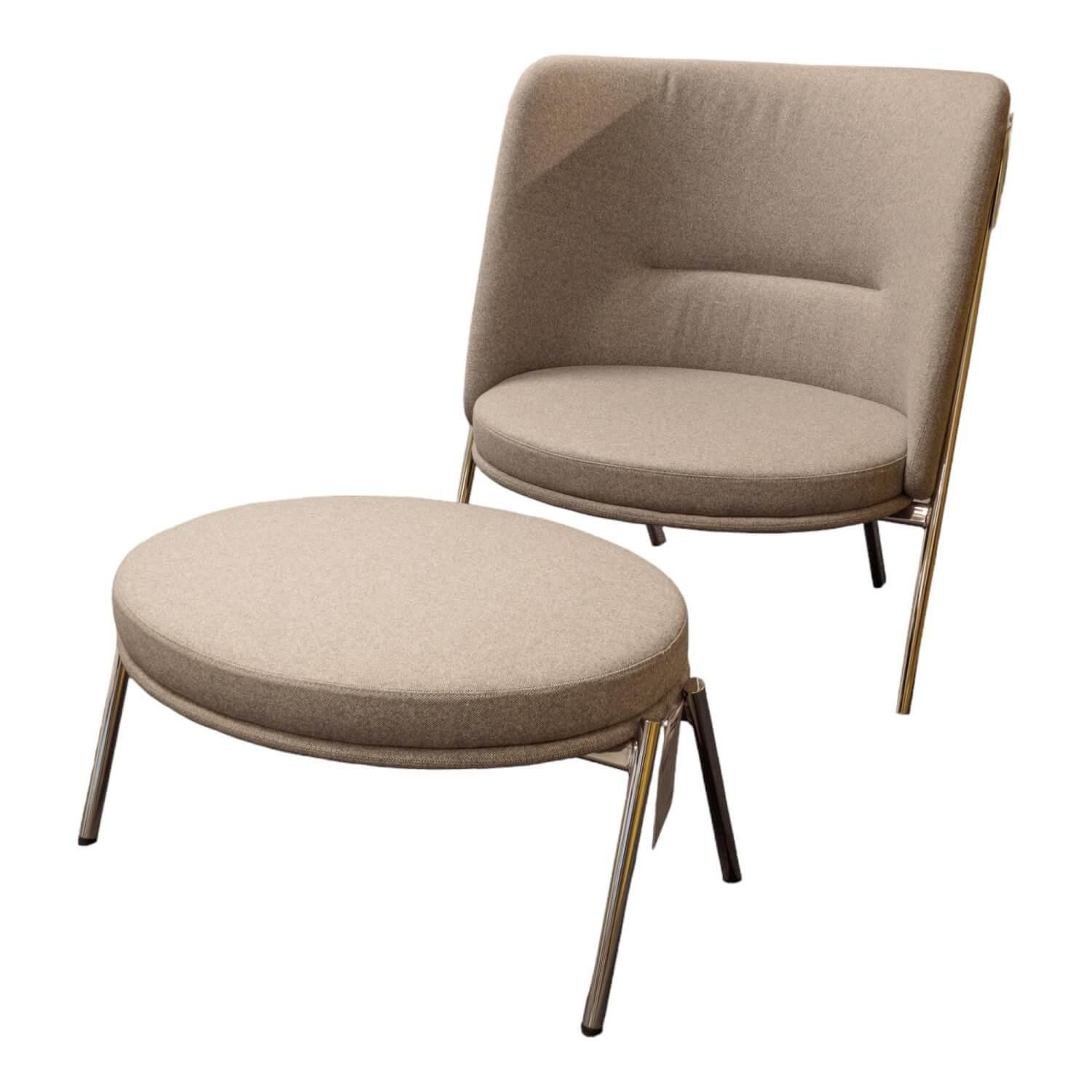 Tecta Loungesessel Loungesessel D70 Und Hocker C70 Bezug Stoff Celia 0208 Grau