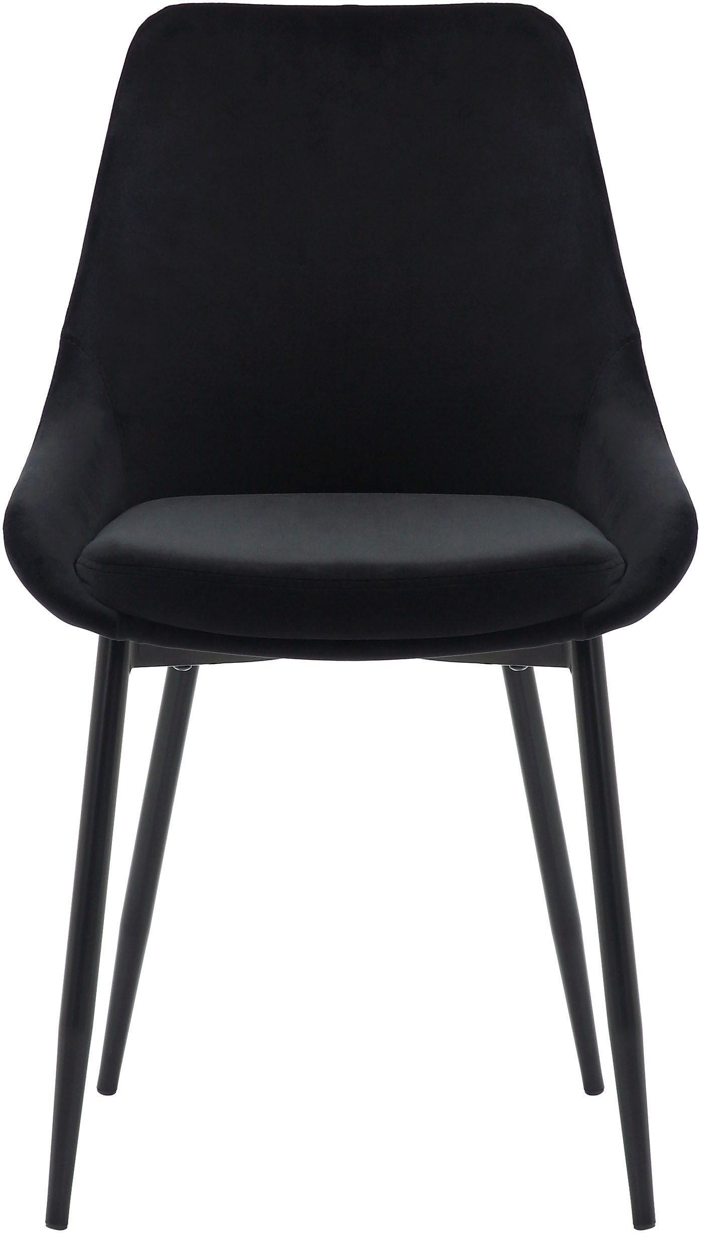 OTTO home Esszimmerstuhl Niam, Polsterstuhl, 2er Set, schwarze Metallbeine, pflegeleichter Samtvelours Bezug