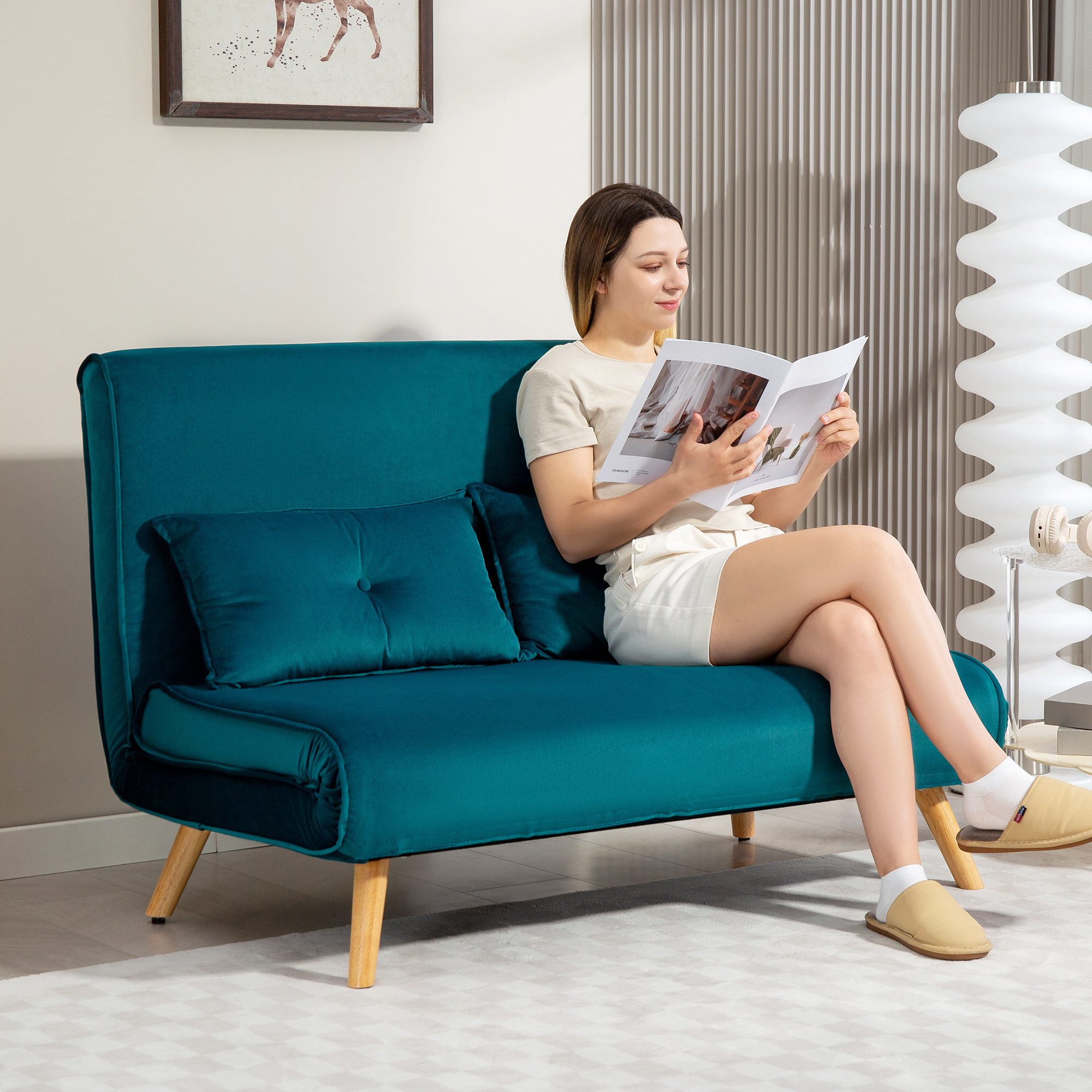 HOMCOM Schlafsofa, Schlafcouch 1 Teile, 190 x 120 cm, für Wohnzimmer, Dunke günstig online kaufen