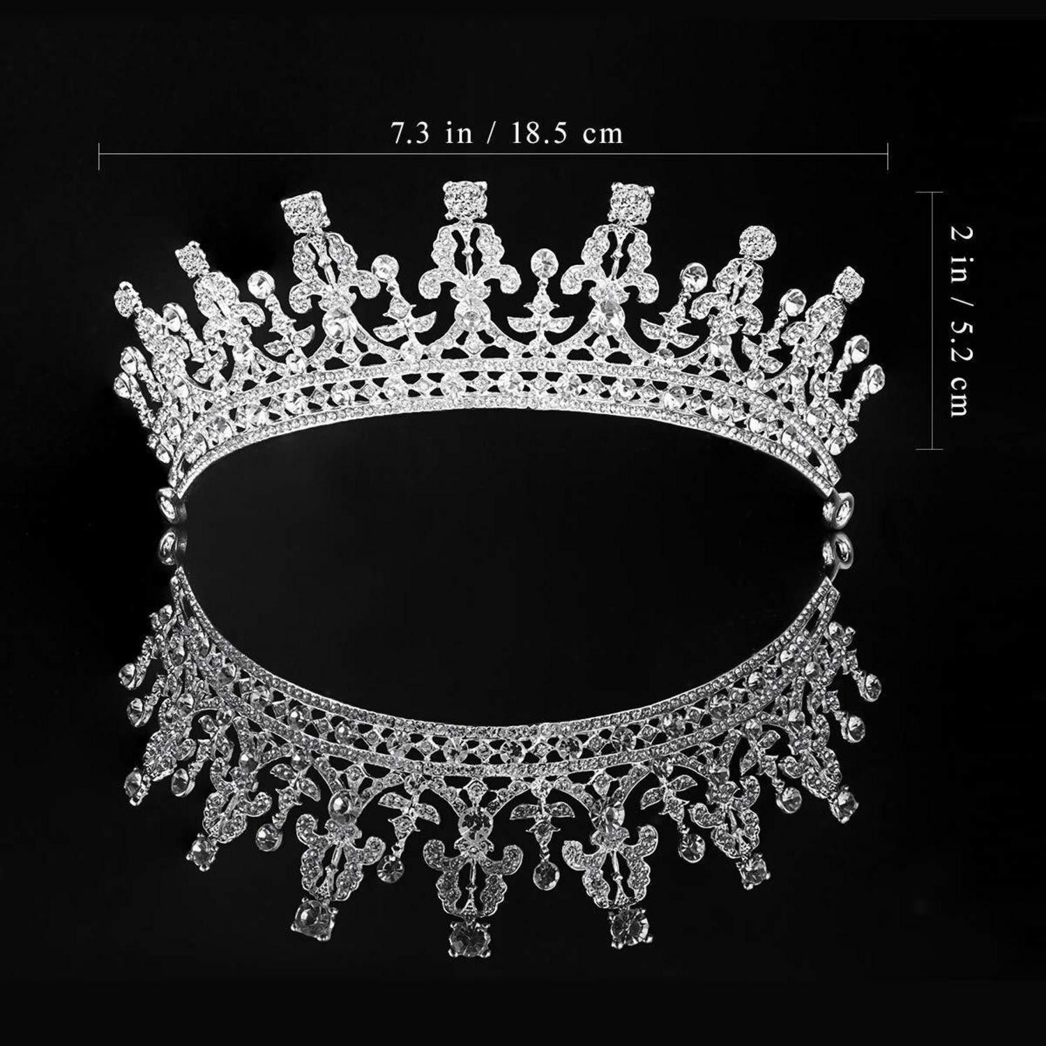 LuxusKollektion Diadem Diadem Hochzeit Krone Tiara Strass Haarreifen für Braut in Silber