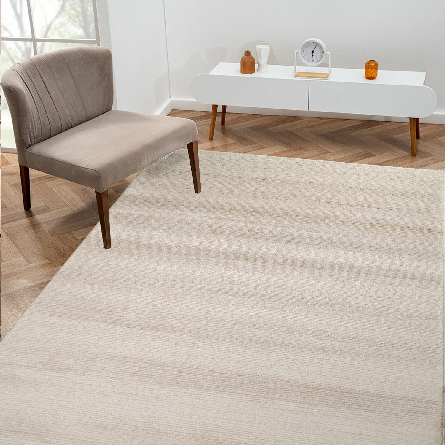 Carpetilla Teppich Designer Teppich Wohnzimmer Schlafzimmer Beige & creme 3 günstig online kaufen