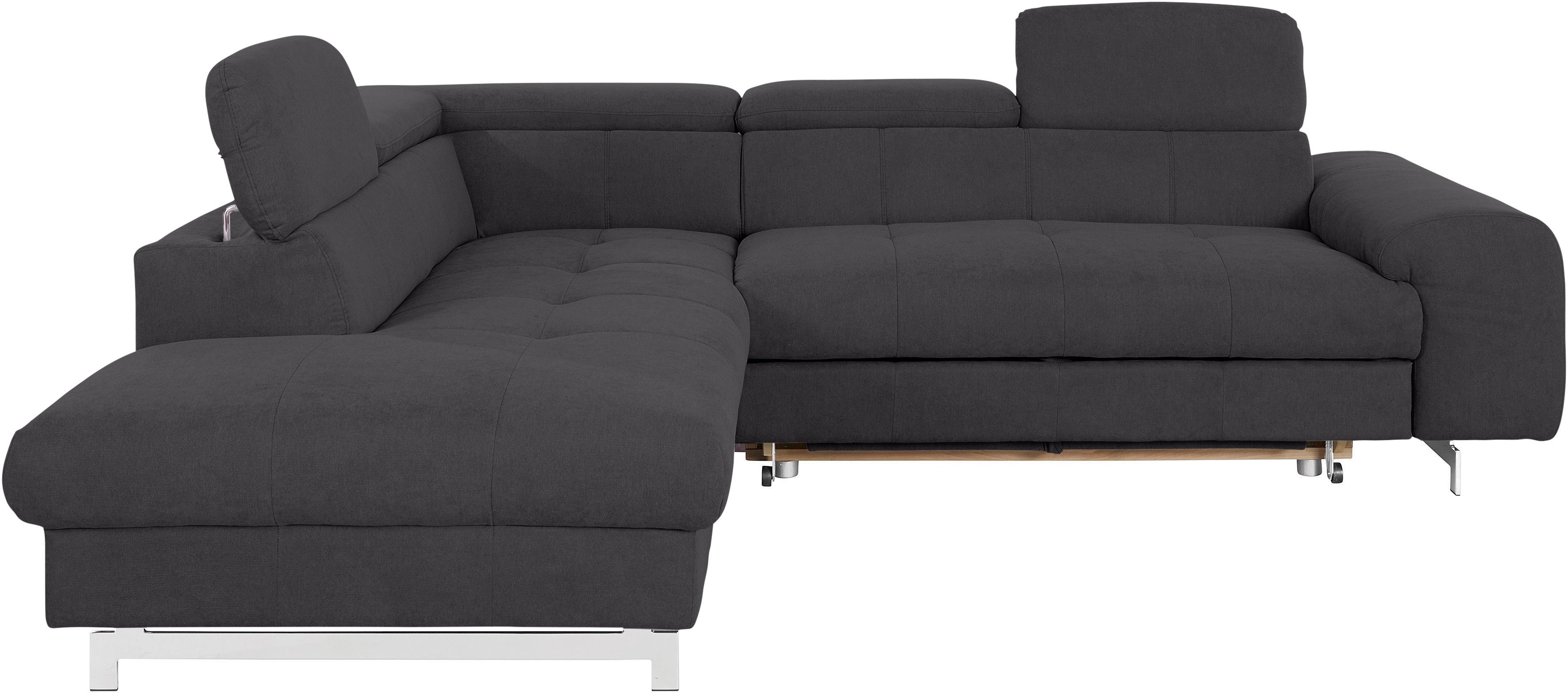 COTTA Ecksofa "Chef L-Form", mit Kopfteilverstellung, edle Metallkufen, wah günstig online kaufen