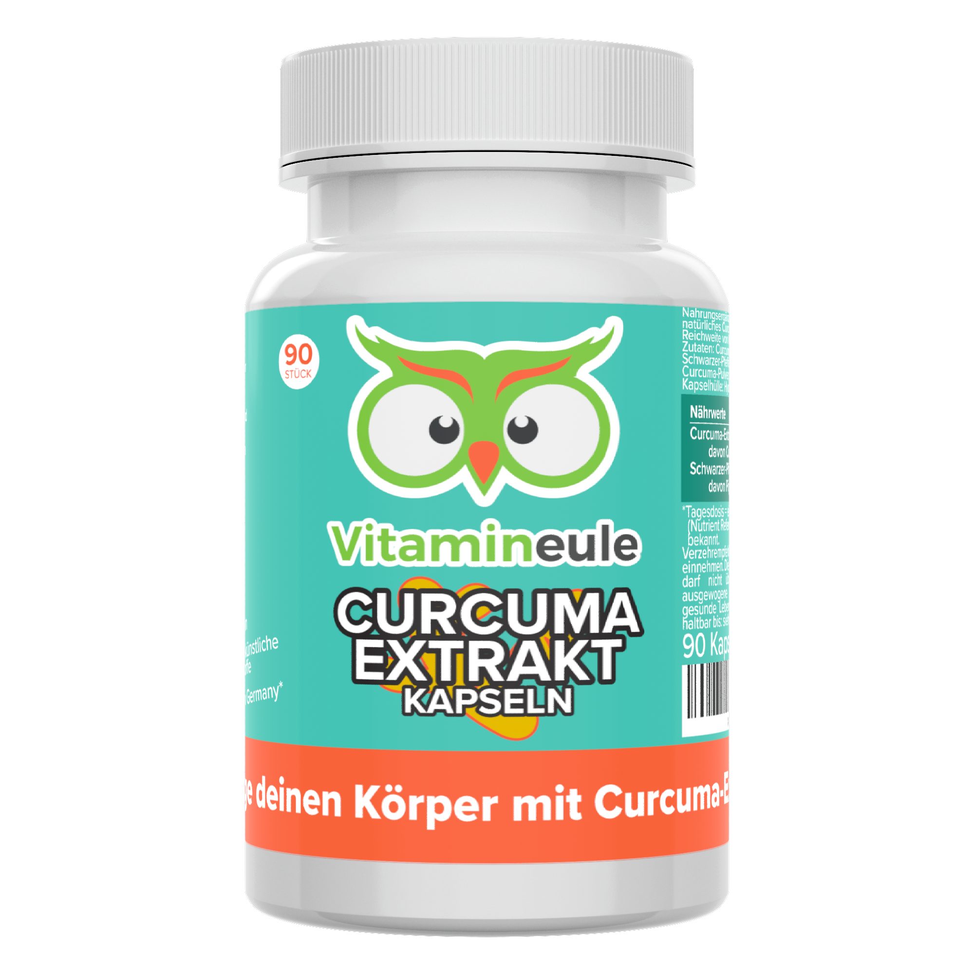 Curcuma Extrakt Kapseln - 350 mg Curcuminoide mit Piperin - Kapsel