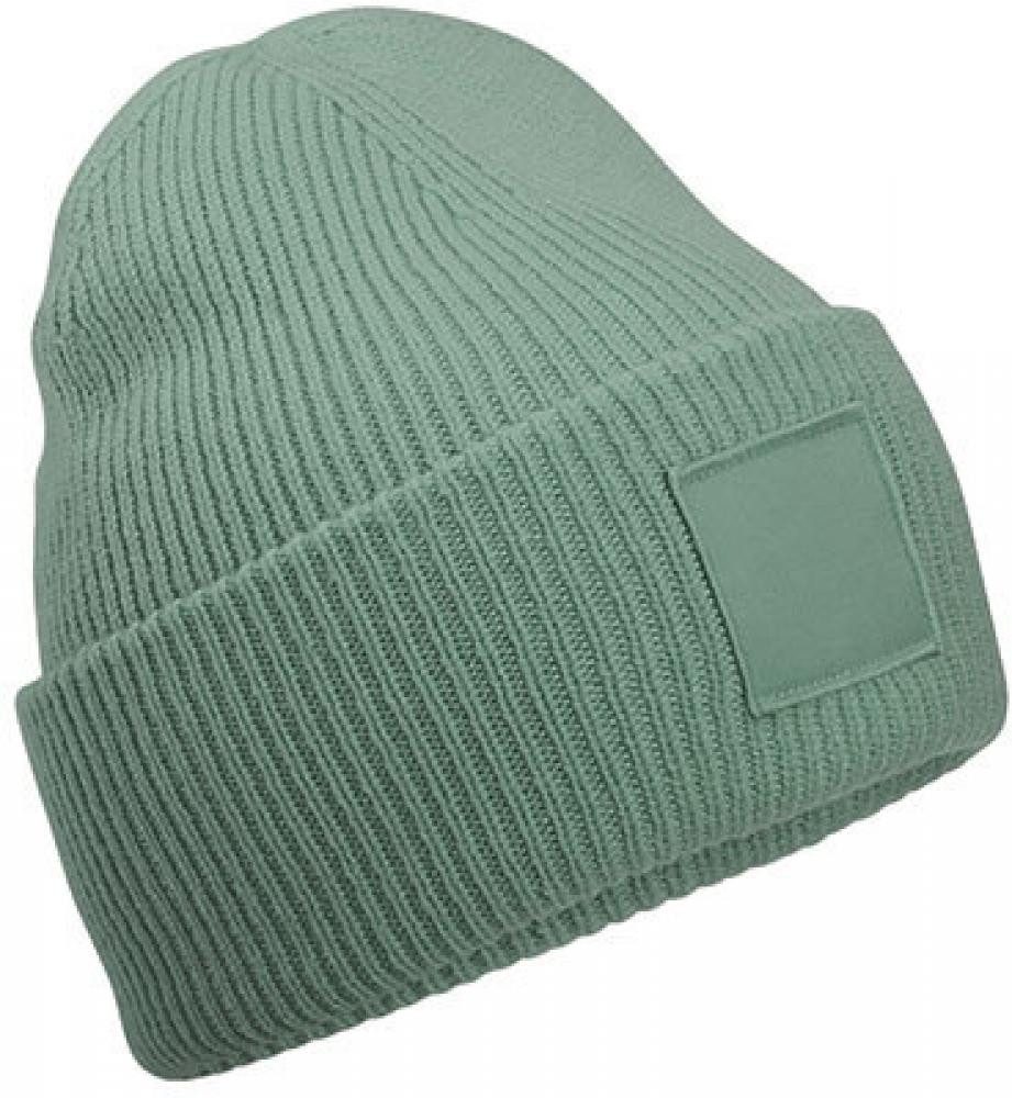 Beechfield® Bommelmütze Deep Cuffed Tonal Patch Beanie doppellagiger Strick