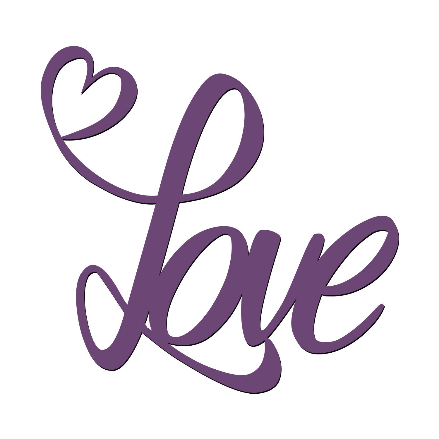 Namofactur 3D-Wandtattoo Holz Wandbild Schriftzug 'Love', Herz Wanddeko Liebe Wandgestaltung für dein Wohnzimmer / Schlafzimmer