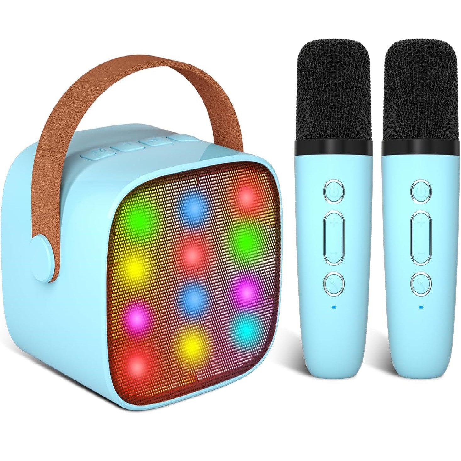 AKKEE Karaoke Maschine Kinder mit 2 Mikrofonen Bluetooth-Lautsprecher Karaoke-Maschine 1 (Bluetooth)