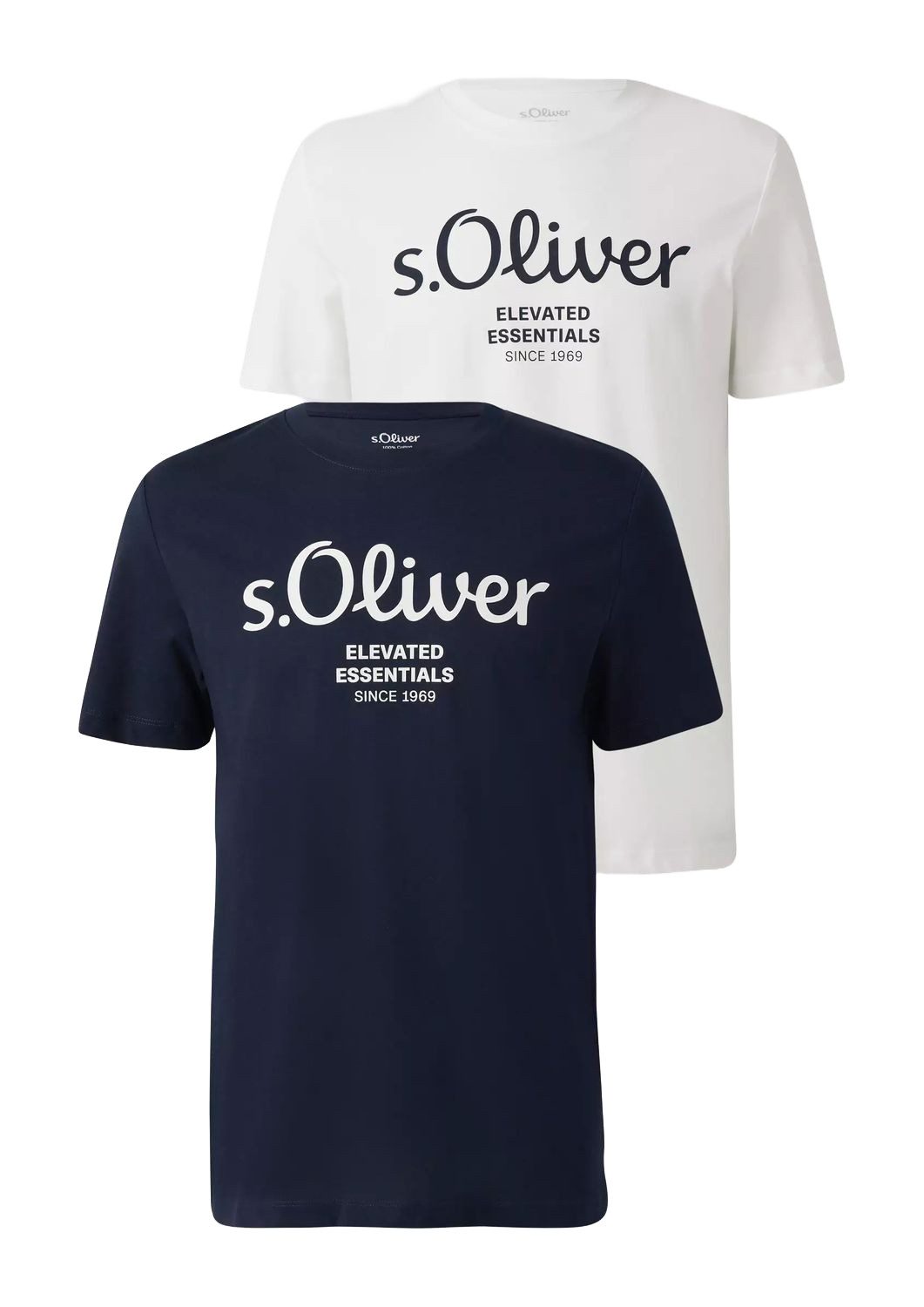 s.Oliver T-Shirt Casual (2-tlg) mit Rundhals-Ausschnitt, kurzarm, Logo-Aufd günstig online kaufen