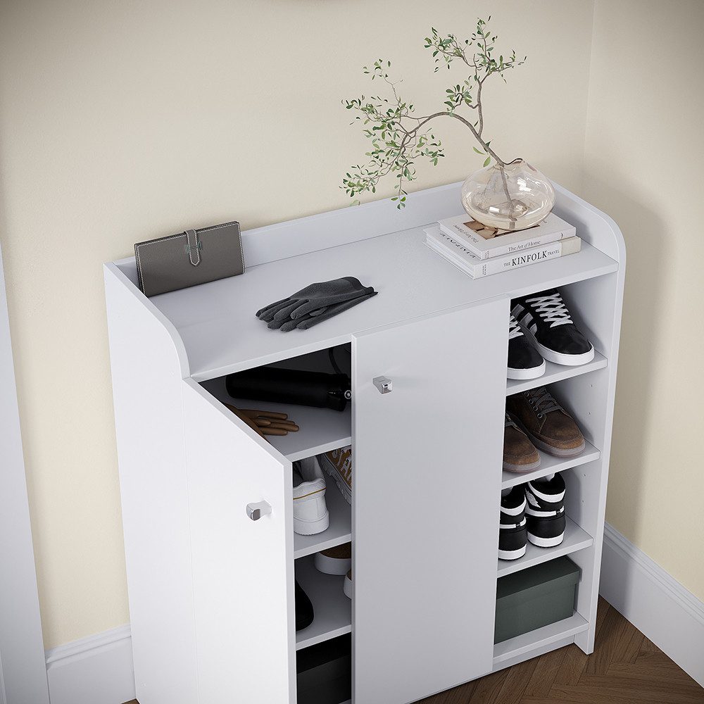 Vicco Schuhschrank Moritz, Weiß, 83 x 91.4 cm mit 2 Türen (1-St)