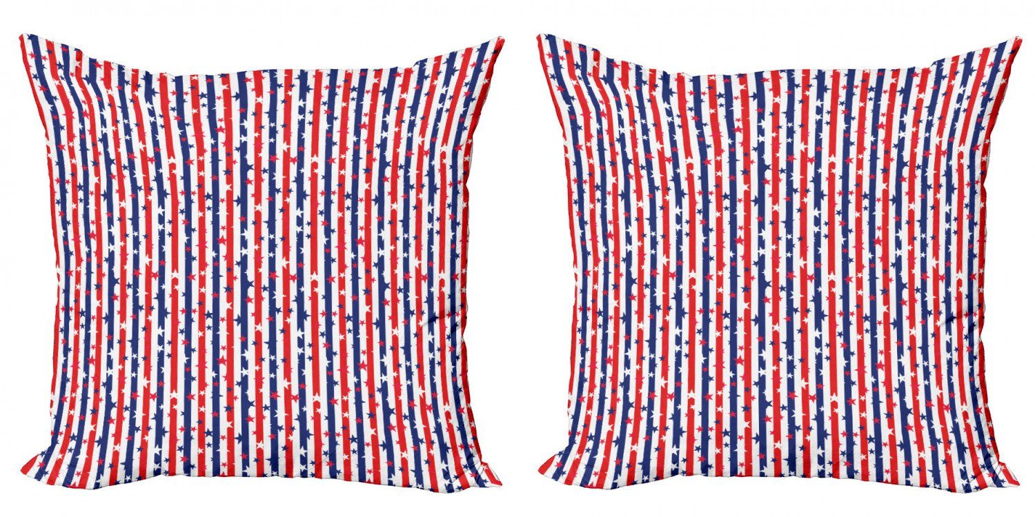 Kissenbezüge Modern Accent Doppelseitiger Digitaldruck, Abakuhaus (2 Stück), 4. Juli Patriotische Kunst Design