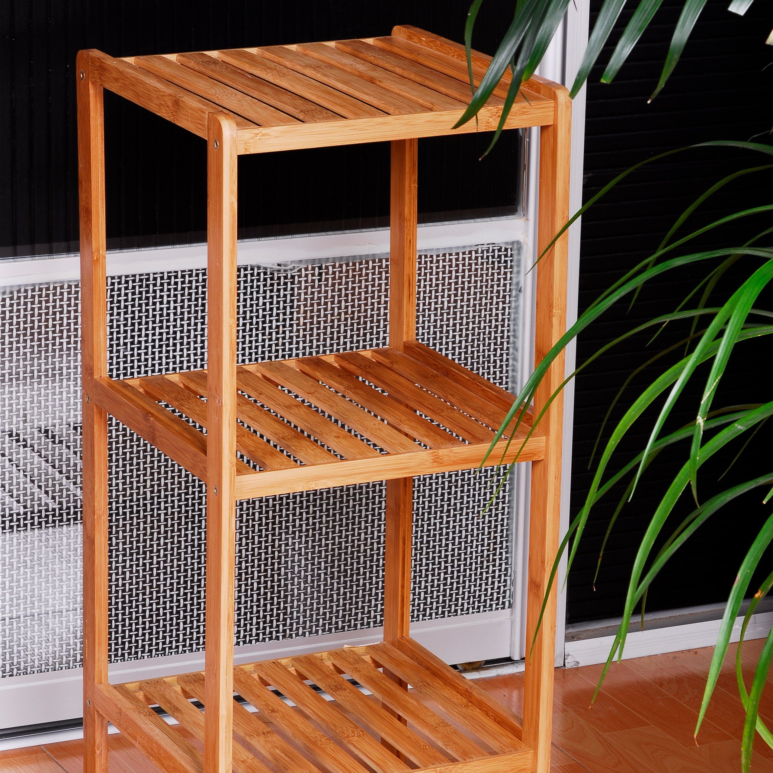 relaxdays Badregal Bambus Badregal mit 3 günstig online kaufen